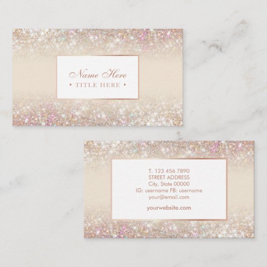 Elegante modische PastellgoldVisitenkarte Visitenkarte (Vorne/Hinten)