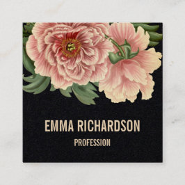 Elegante modische rosa Pfingstrosen-mit Quadratische Visitenkarte