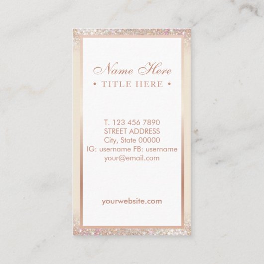 Elegante modische visitenkarte (Rückseite)