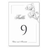 Elegante Mohn-Blume minimalistisch Tischnummer (Rückseite)