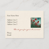 Elegante Mohnblume 2 versah Visitenkarte mit (Rückseite)