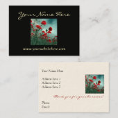 Elegante Mohnblume 2 versah Visitenkarte mit (Vorne/Hinten)