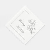 Elegante Mohnblume Blume Moderne Hochzeit Papa Nap Serviette (Ecke)