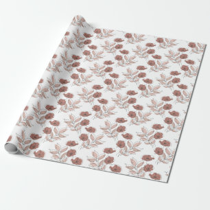 Elegante Mohnblumen-Blume Nahtloses Muster Geschenkpapier