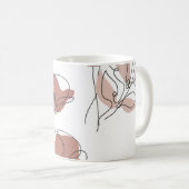 Elegante Mohnblumen-Blume Nahtloses Muster Kaffeetasse (VorderseiteRechts)