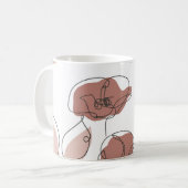 Elegante Mohnblumen-Blume Nahtloses Muster Kaffeetasse (Vorderseite Links)