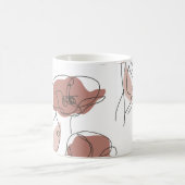 Elegante Mohnblumen-Blume Nahtloses Muster Kaffeetasse (Mittel)