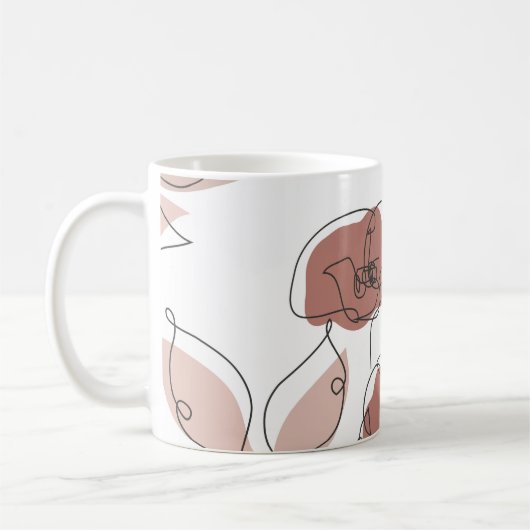 Elegante Mohnblumen-Blume Nahtloses Muster Kaffeetasse (Links)