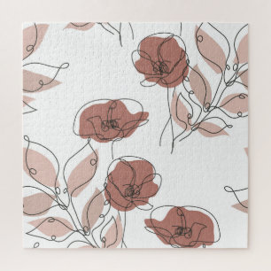 Elegante Mohnblumen-Blume Nahtloses Muster Puzzle
