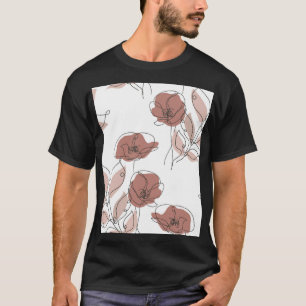 Elegante Mohnblumen-Blume Nahtloses Muster T-Shirt