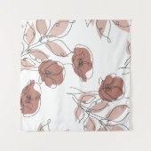 Elegante Mohnblumen-Blume Nahtloses Muster Wandteppich (Vorderseite (Horizontal))