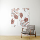 Elegante Mohnblumen-Blume Nahtloses Muster Wandteppich (Beispiel (Horizontal))