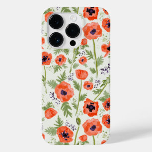 Elegante Mohnblumen Orange Blumenmuster Case-Mate iPhone 14 Pro Hülle