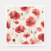 Elegante Mohnmuster-Servietten Serviette (Vorderseite)