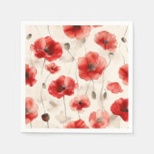 Elegante Mohnmuster-Servietten Serviette (Vorderseite)