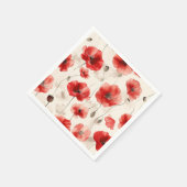 Elegante Mohnmuster-Servietten Serviette (Ecke)