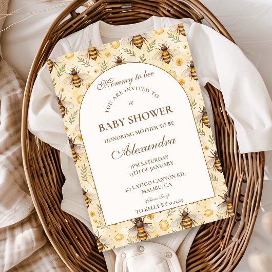 Elegante Mommy-to-Bee-Babyparty Einladung