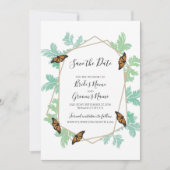 Elegante Monarch Butterfly Hochzeit rettet das Dat Save The Date (Vorderseite)