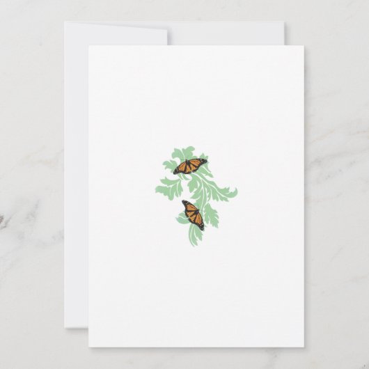 Elegante Monarch Butterfly Hochzeit rettet das Dat Save The Date (Rückseite)