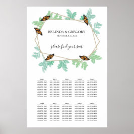 Elegante Monarch Butterfly Hochzeitstabelle Poster