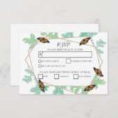 Elegante Monarch Butterfly Wedding RSVP Karten (Vorne/Hinten)