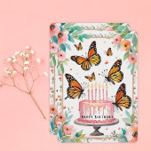 Elegante Monarch & Cake Geburtstagskarte