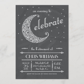 Elegante Mond-Feier - Tafel Einladung