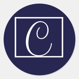 Elegante Mongram-Einladungs-Labels Runder Aufkleber