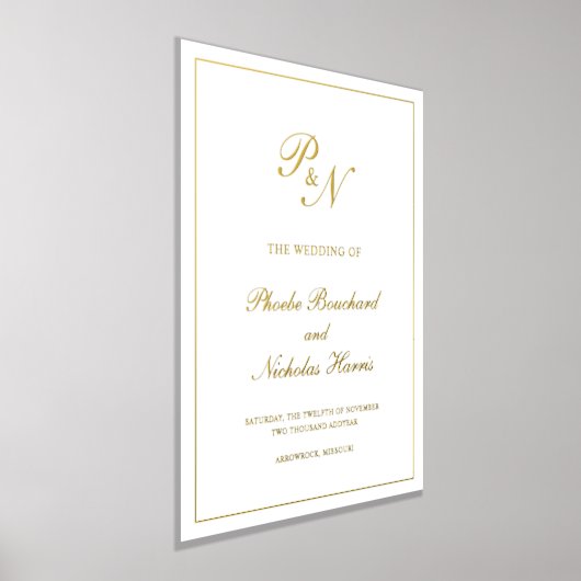 Elegante Mongram formale Gold Traditionelle Hochze Foliendrucke (Ablage )