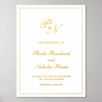 Elegante Mongram formale Gold Traditionelle Hochze