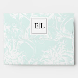 Elegante Mongram Mint Floral Wedding