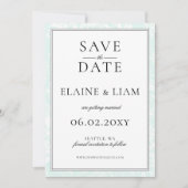 Elegante Mongram Mint Floral Wedding Save The Date (Vorderseite)