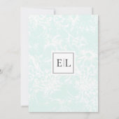Elegante Mongram Mint Floral Wedding Save The Date (Rückseite)