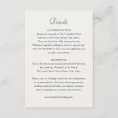 Elegante Mongram Navy-Hochzeit Begleitkarte (Vorderseite)