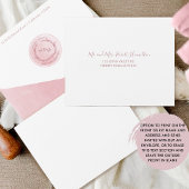 Elegante Mongram und Dusty Rose Wasserfarbenhochze All In One Einladung