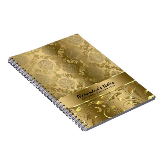 Elegante monochromatische Goldmasken und Spitzen Notizblock (Rechte Seite)