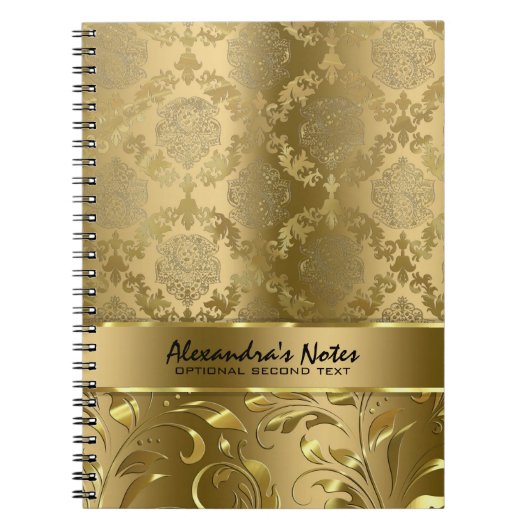 Elegante monochromatische Goldmasken und Spitzen Notizblock (Vorderseite)