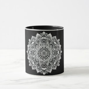 Elegante monochromatische Mandala-Tasse Tasse