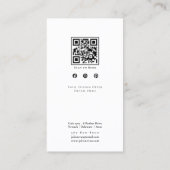 Elegante monochrome Black Loyalty Card Visitenkarte (Rückseite)