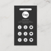 Elegante monochrome Black Loyalty Card Visitenkarte (Vorderseite)