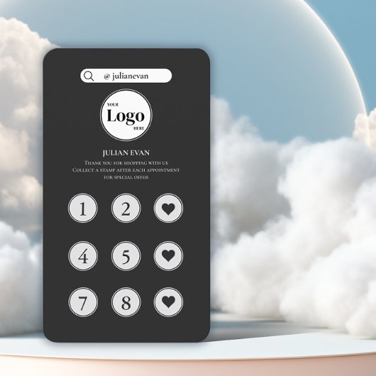 Elegante monochrome Black Loyalty Card Visitenkarte