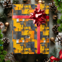 Elegante monochrome geometrische Geschenkwrap mit 