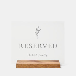 Elegante, monochrome, grau reservierte Brautfamili Acrylschild