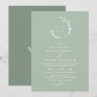 Elegante monochrome Hochzeit in Hellgrün mit Salbe