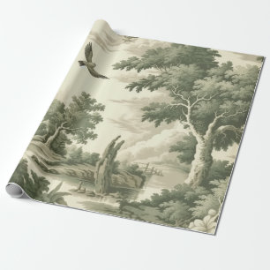 Elegante monochrome Toile - Dorf & Ballon Geschenkpapier
