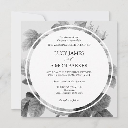 Elegante monochrome Vintage französische Rose (Vorderseite)