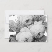 Elegante monochrome Vintage französische Rose RSVP Karte (Rückseite)