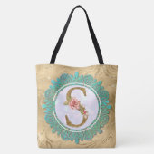 Elegante Monogram Anfangsbuchstaben mit Mandala Tasche (Rückseite)