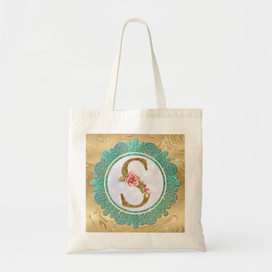 Elegante Monogram Anfangsbuchstaben mit Mandala Tragetasche (Vorne)