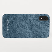 Elegante Monogram Aquamarin Aqua Blue Velvet Case-Mate iPhone Hülle (Rückseite (Horizontal))